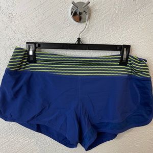 Blue rabbit running shorts, sz large